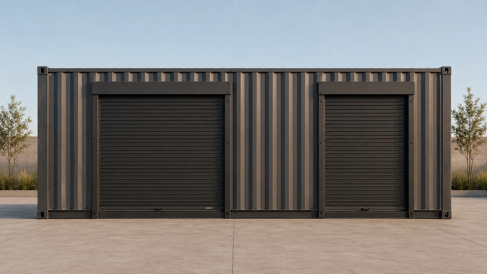 Render principal de las minibodegas modulares de 40 pies